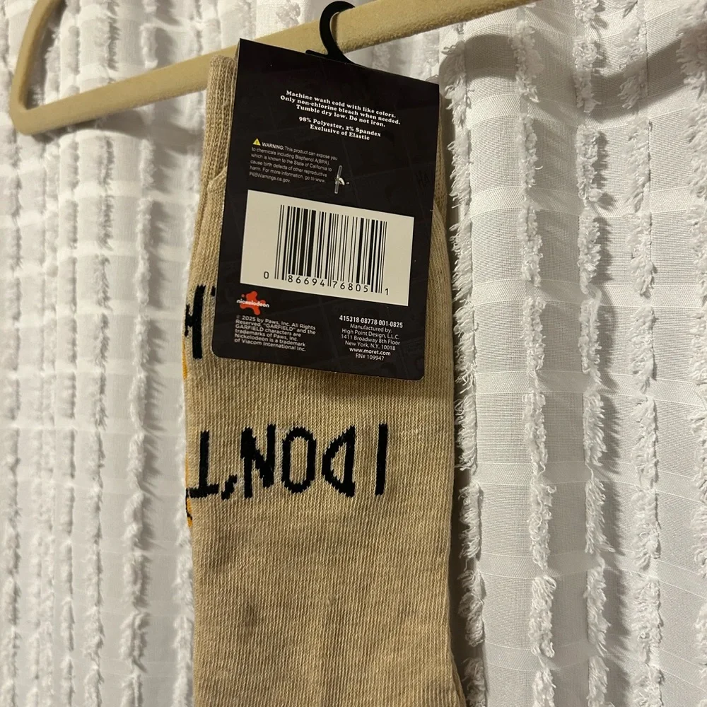 Nickelodeon Garfield Socks Men's 10-13 